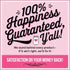 Pink advertisement promoting the Santa Tracker Wooden Christmas Ornament for guaranteed happiness